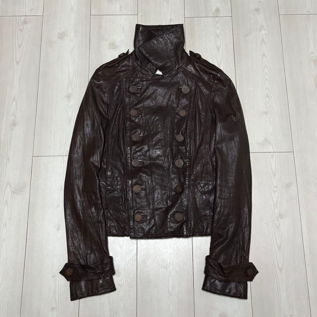 00s Archive ブラウン レザー ナポレオンジャケット 本革 00s Archive ブラウン レザー ナポレオンジャケット 本革 - メルカリ