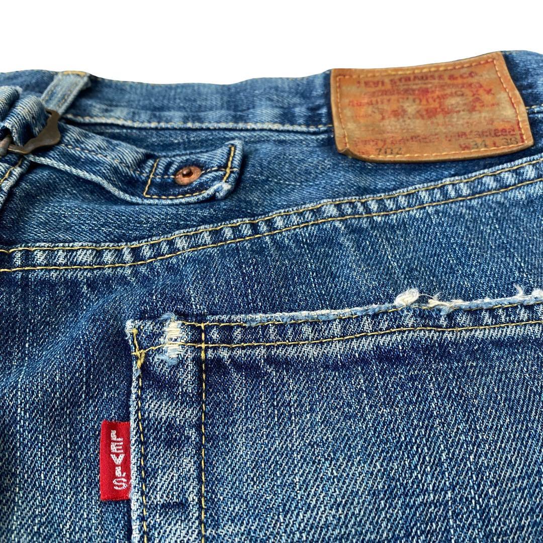 日本製 リーバイス 702XX ビッグE 赤耳 シンチバッグ 革パッチ W34