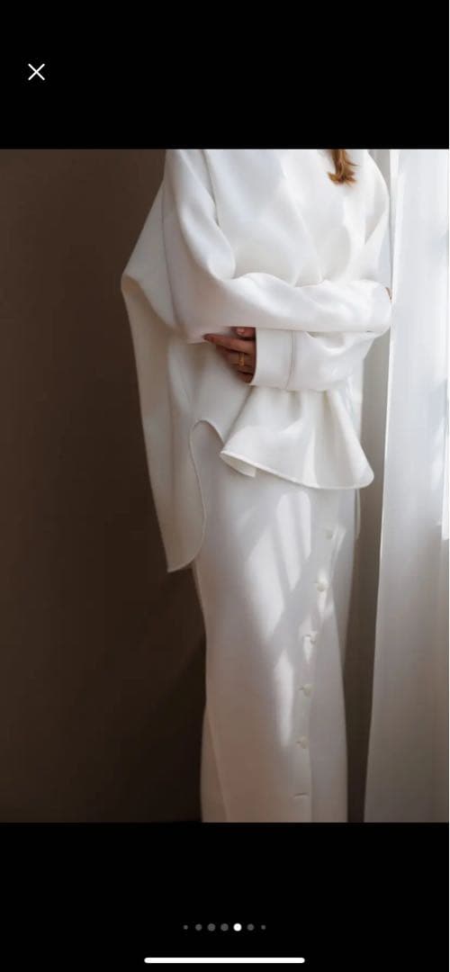 新品poisポワ button line skirt ホワイト M - メルカリ