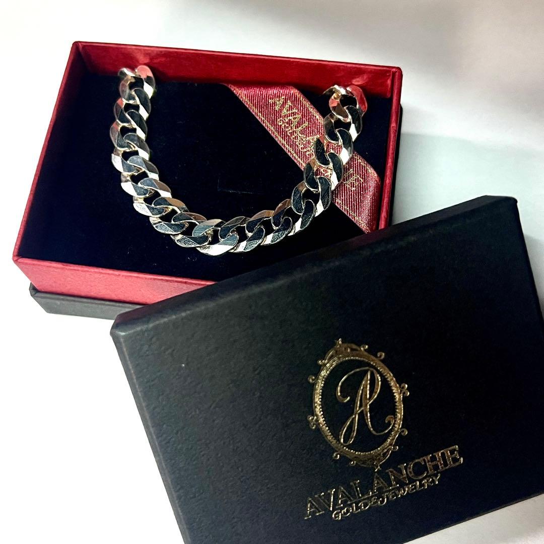 シルバー925 チェーンブレスレット 超美品 約20cm AVALANCHE アバランチ AVALANCHE マイアミチェーンブレスレット シルバー