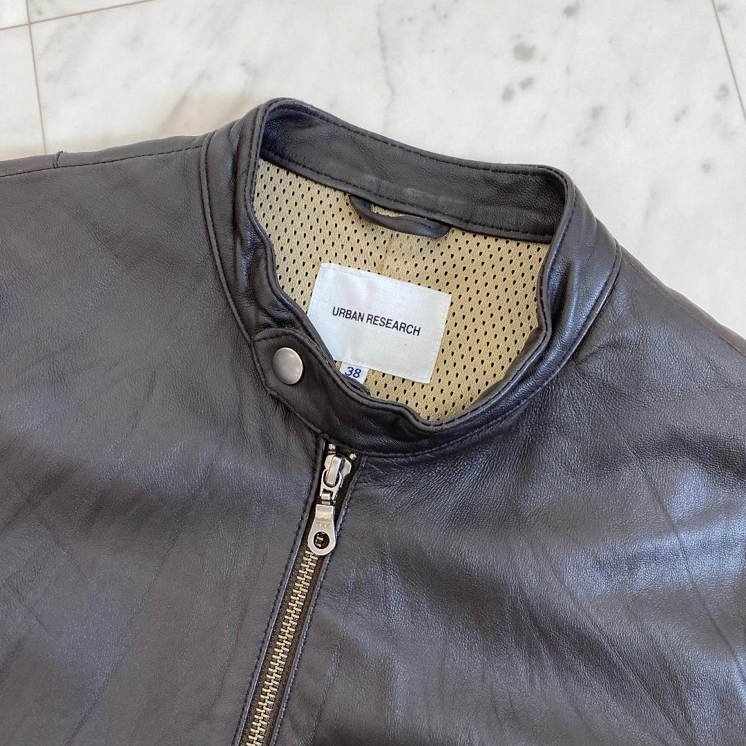 アーバンリサーチ レザージャケット 38 Mサイズ シングル ラムレザー