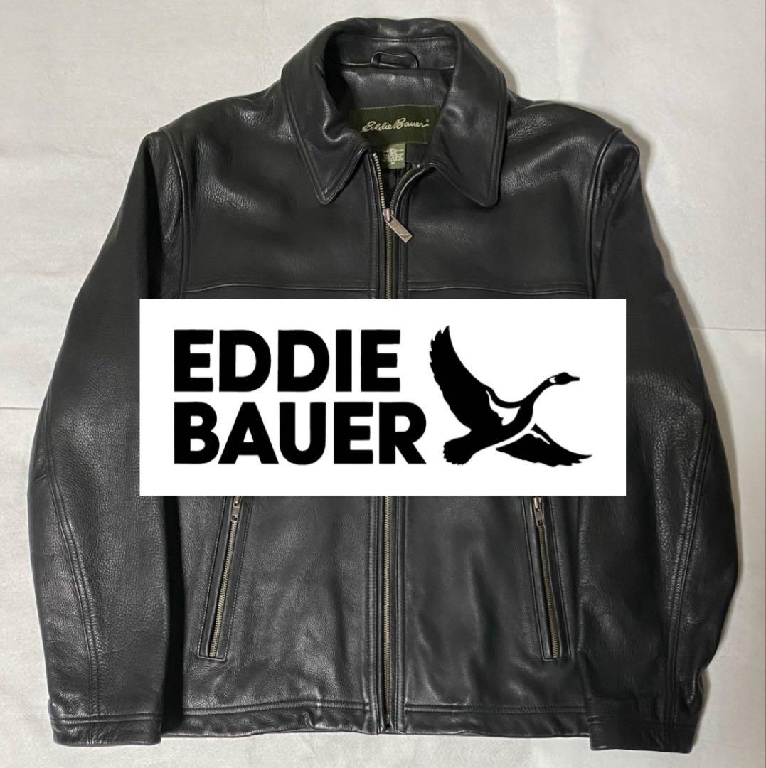 Eddie Bauer エディーバウアー レザージャケット ブラック 牛革 - メルカリ