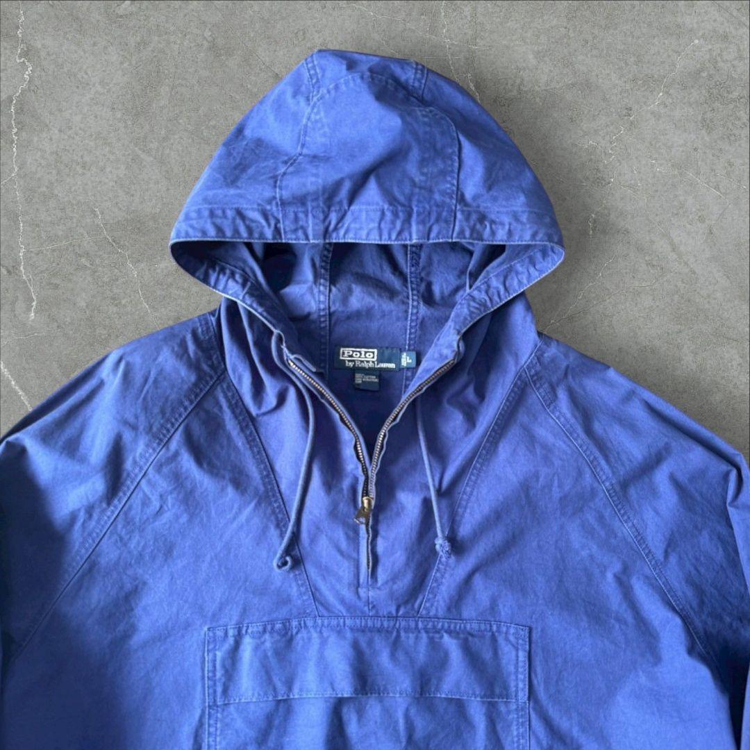 希少 ビンテージ ラルフローレン アノラックパーカー コットン ブルー