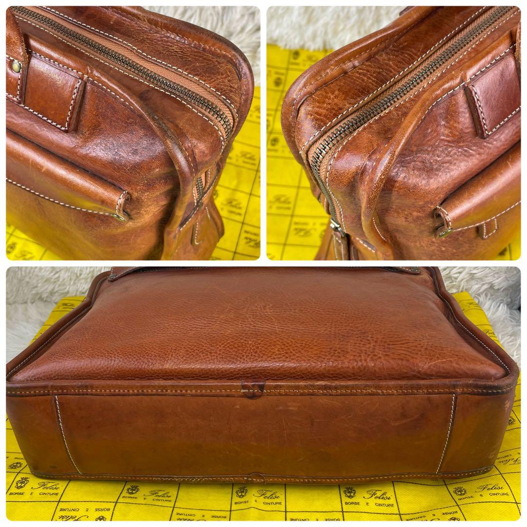 Felisiフェリージ オールレザー ビジネスバック ブリーフケース A4 本