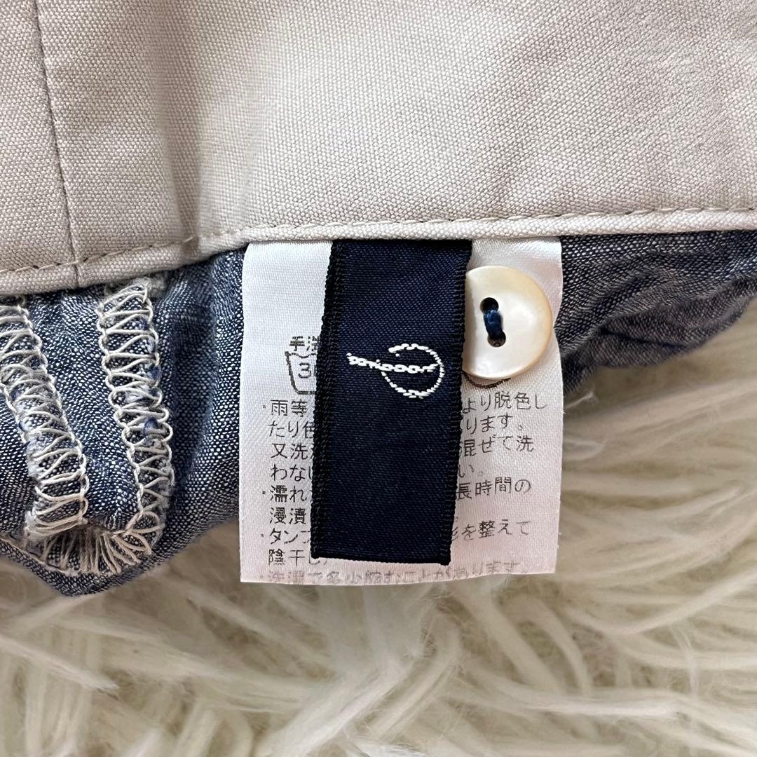 パラスパレス 貝釦 コットンシャンブレー ガウチョパンツ ワイドパンツ