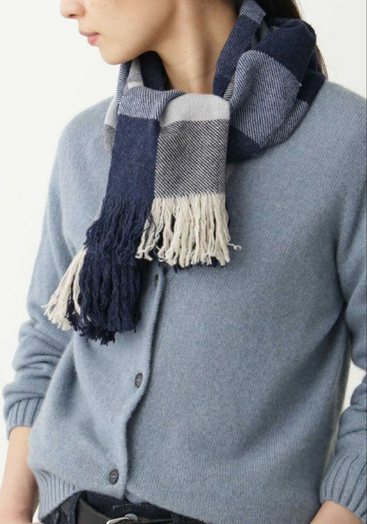 【美品】マーガレットハウエルBLOCK CHECK SCARF（神南店・OS限定 CHUNKY WOOL CHECK SCARF | MARGARET HOWELL（マーガレット・ハウエル