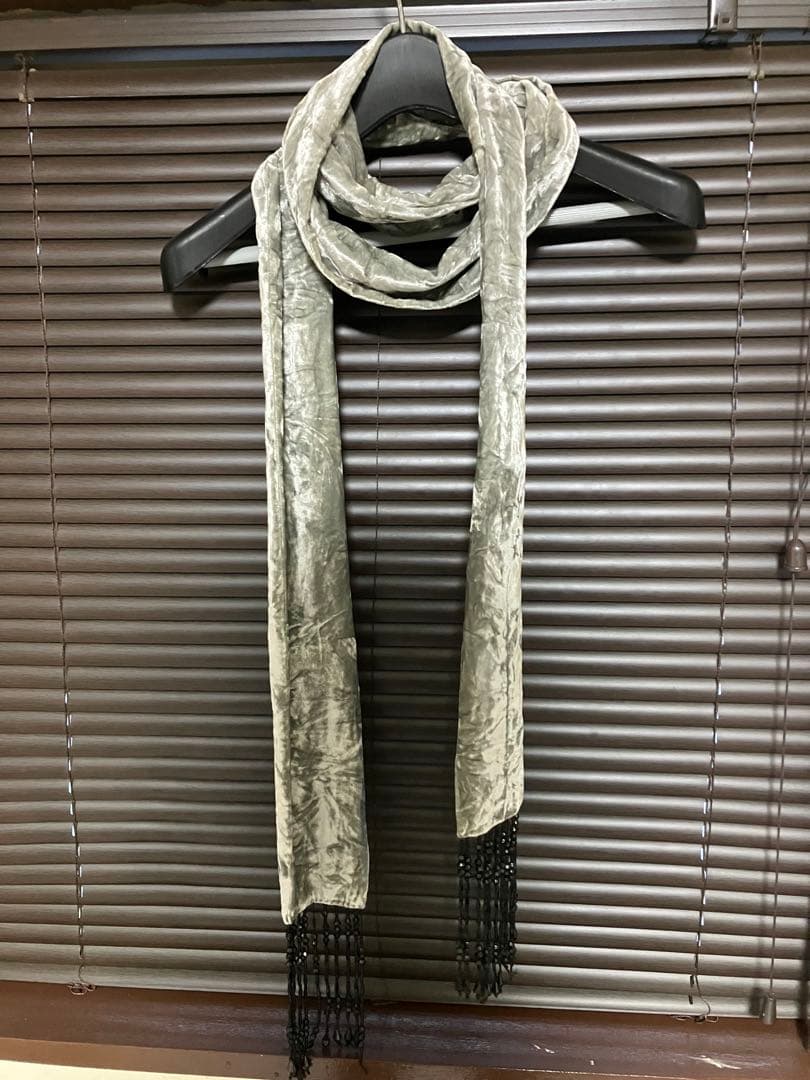 number nine ナンバーナイン 07AW ビーズフリンジストール②グレー