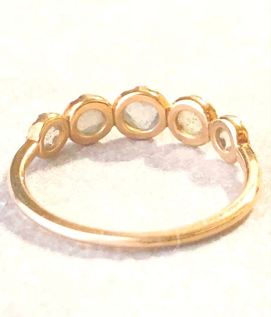 ageteアガット 11号 マルチ カラー ストーンK10 ゴールド リング