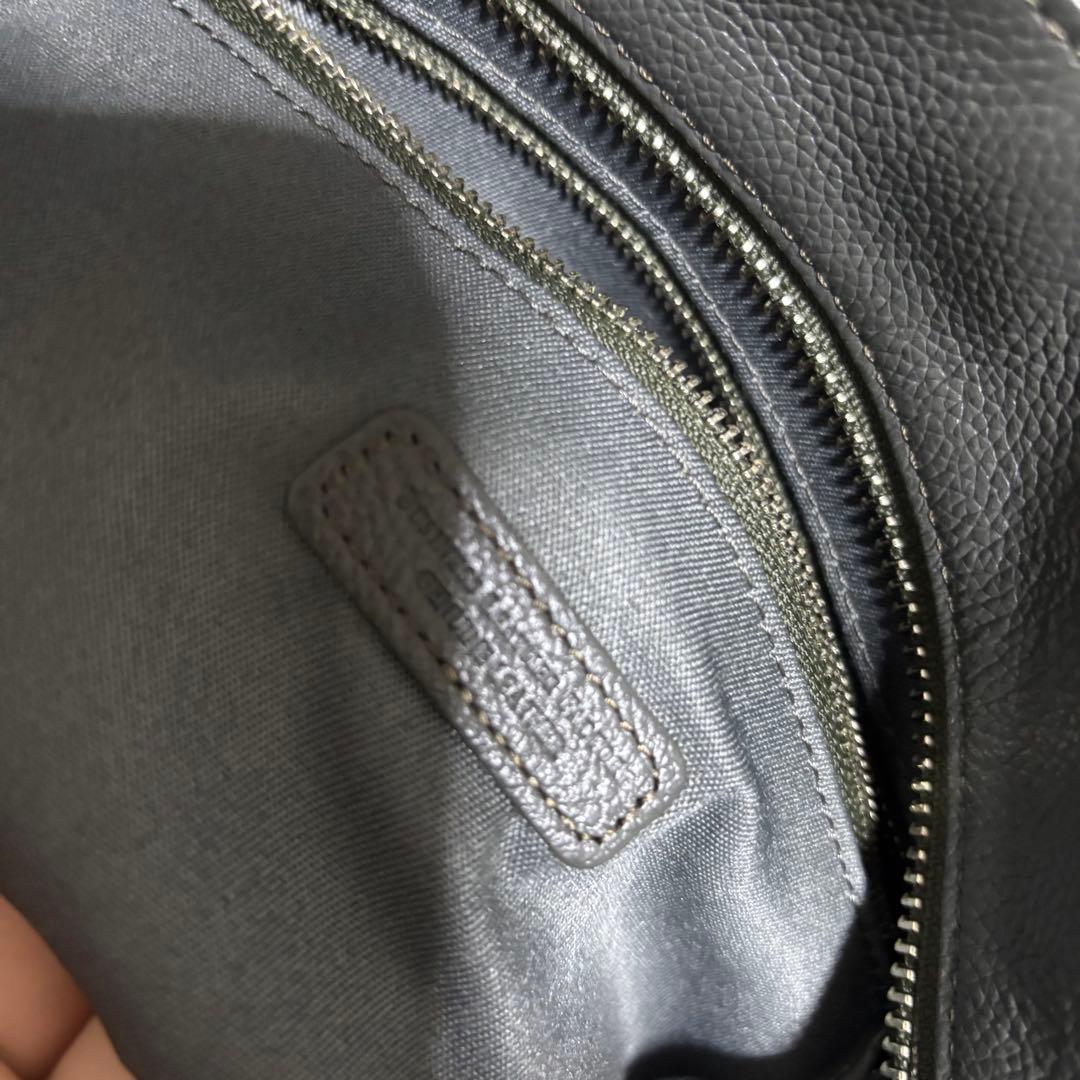 未使用級】ビジネスレザーファクトリー トートバッグ グレー レザー