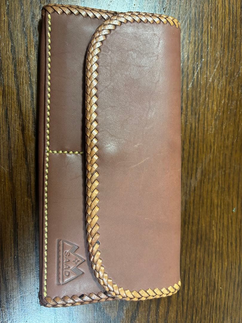 新品未使用 SAAD 長財布　レザーロングウォレット　ブラウン SAAD サード ウォレットコード付 レザー ロング ウォレット 財布