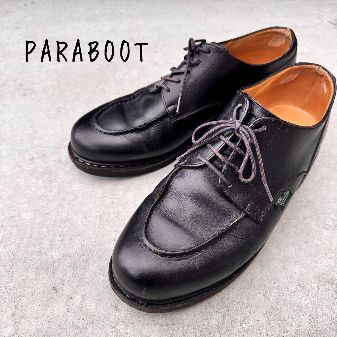 PARABOOT パラブーツUチップ 外羽根 黒 フランス製　ドレスシューズ　黒 Paraboot（パラブーツ） シャンボード CHAMBORD NOIR レザーシューズ U