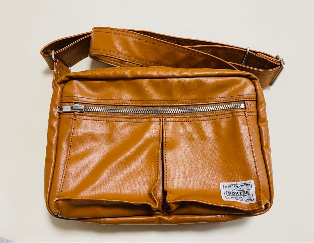 【美品】PORTER ブラウン ショルダーバッグ 美品 希少 伊勢丹限定 ポーター レザー ショルダーバッグ ブラウン