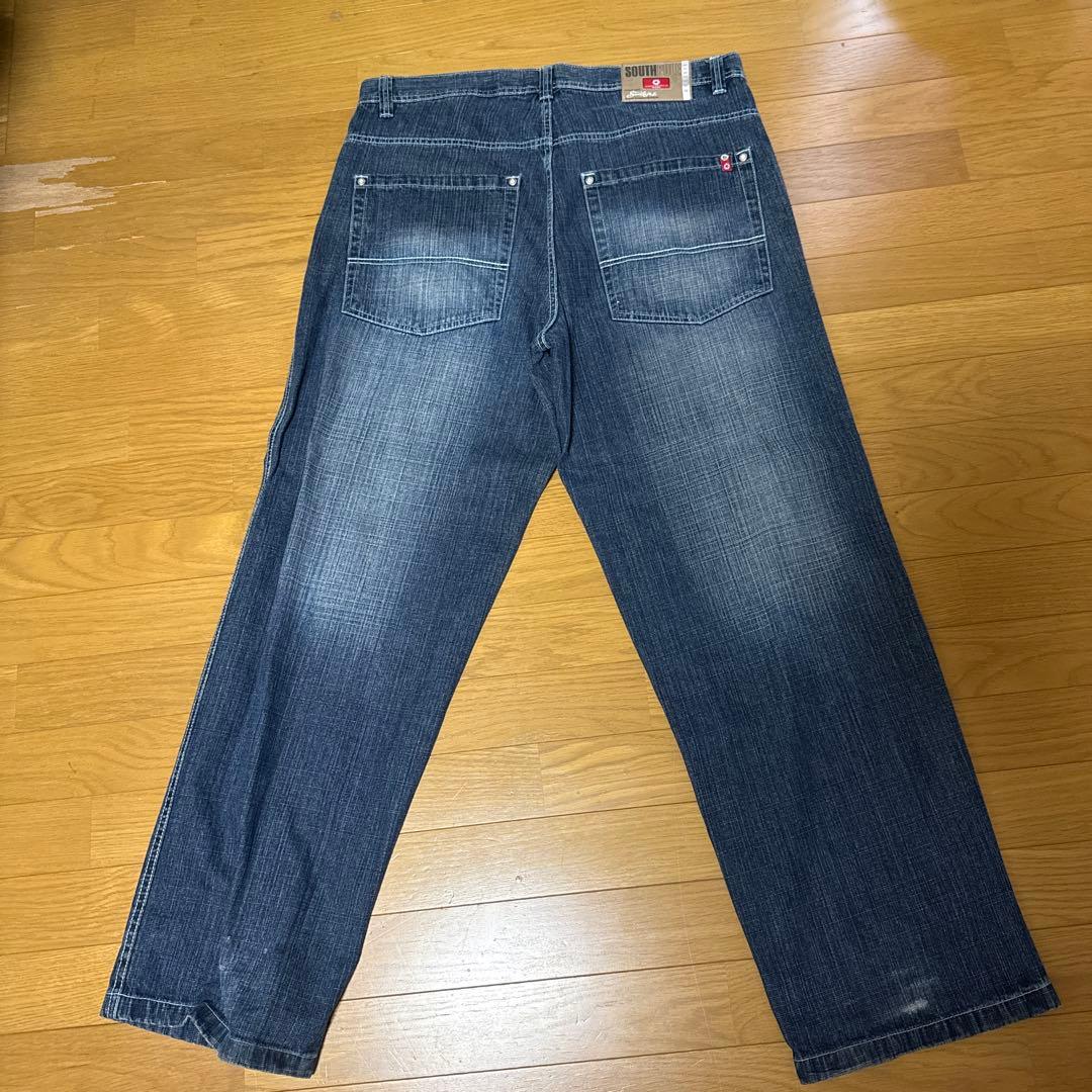SOUTH POLE ダークブルー ワイドレッグデニム　38 大きいサイズ メンズ SOUTHPOLE サウスポール デニムパンツジーンズ