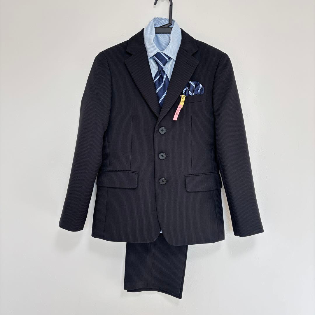 美品】ワンダーファクトリー フォーマルスーツ 男の子 5点 150 卒服 黒