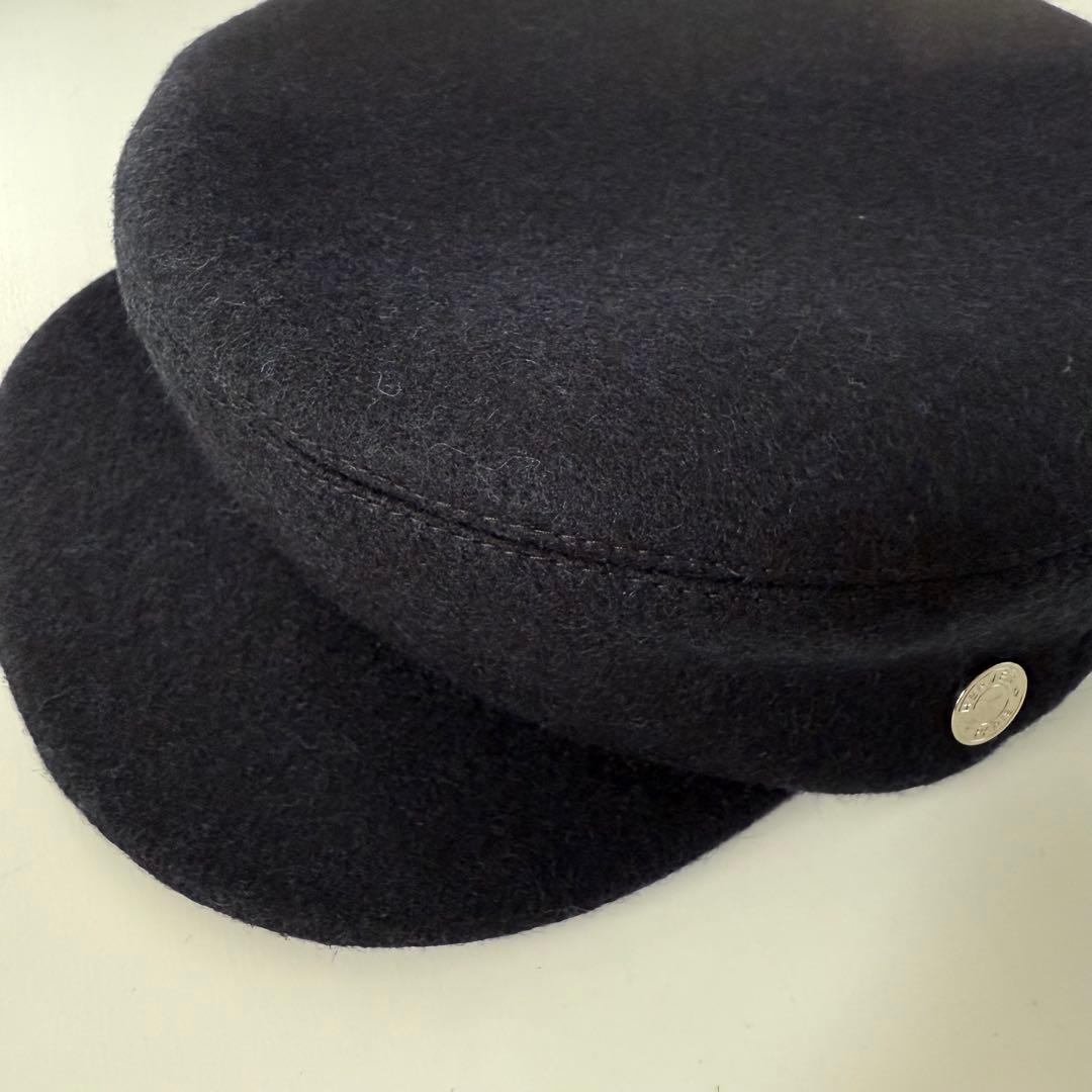 美品　エルメス　キャスケット 《 ダニ 》ウール　ブラック　エルメスセリエ　56