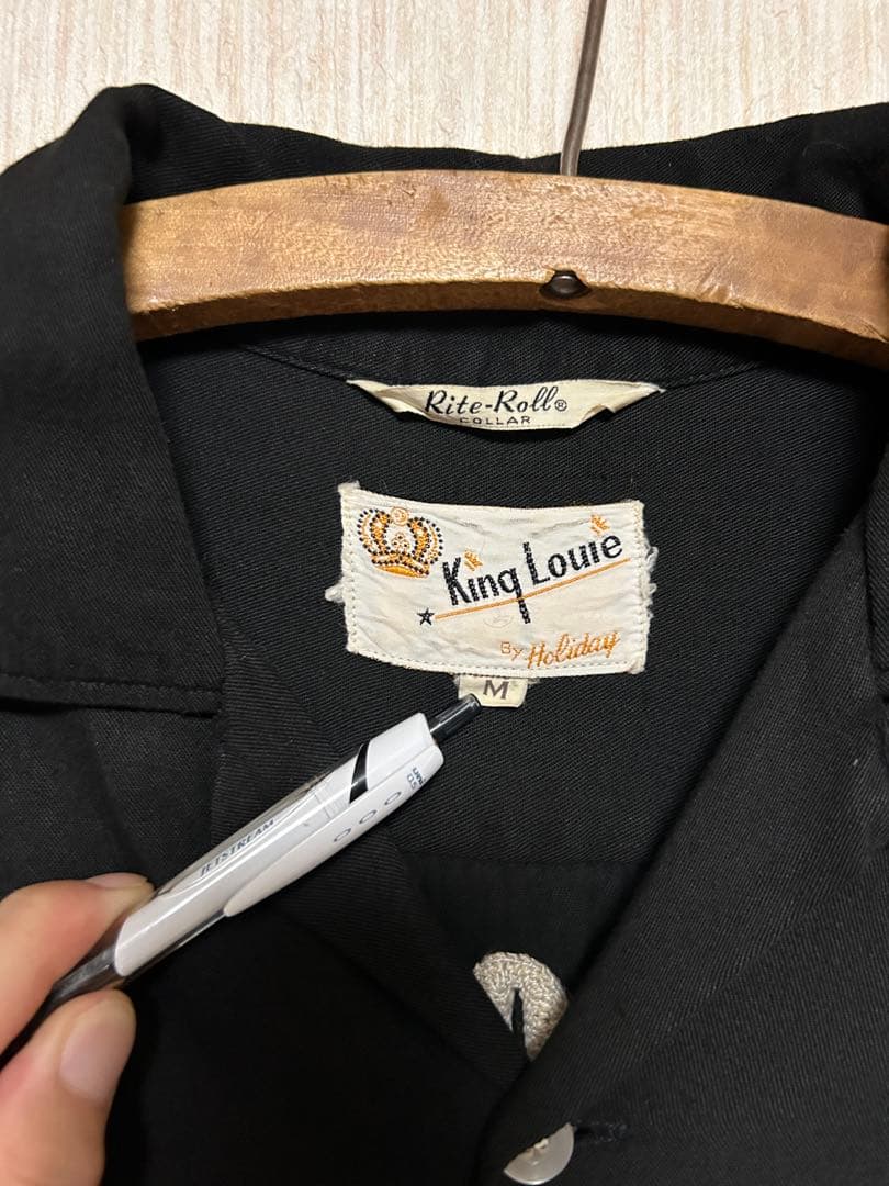 50s 60s ボーリングシャツ レーヨンギャバ 開襟 黒 - メルカリ