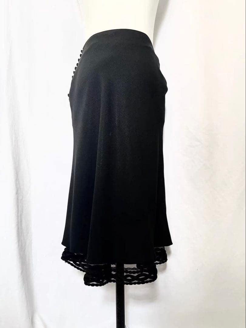 Christian Diorブラック フレアスカート レース裾 Christian Dior - 極美品 クリスチャンディオール Christian Dior