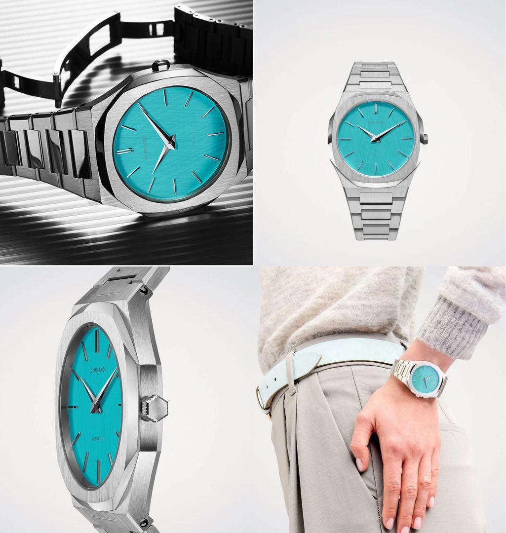 D1 MILANO ULTRA THIN turquoiseリネン38mmケース D1 Milano Light Blue Ultra Thin 38mm UTBU08- Quartz