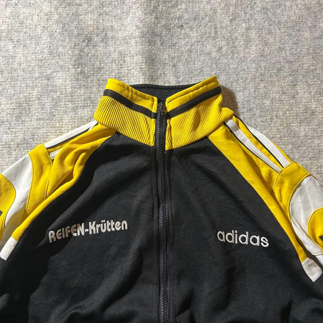 激レア90sadidas好配色ナイロンフルジップ胸ロゴ刺繍トレフォイル万