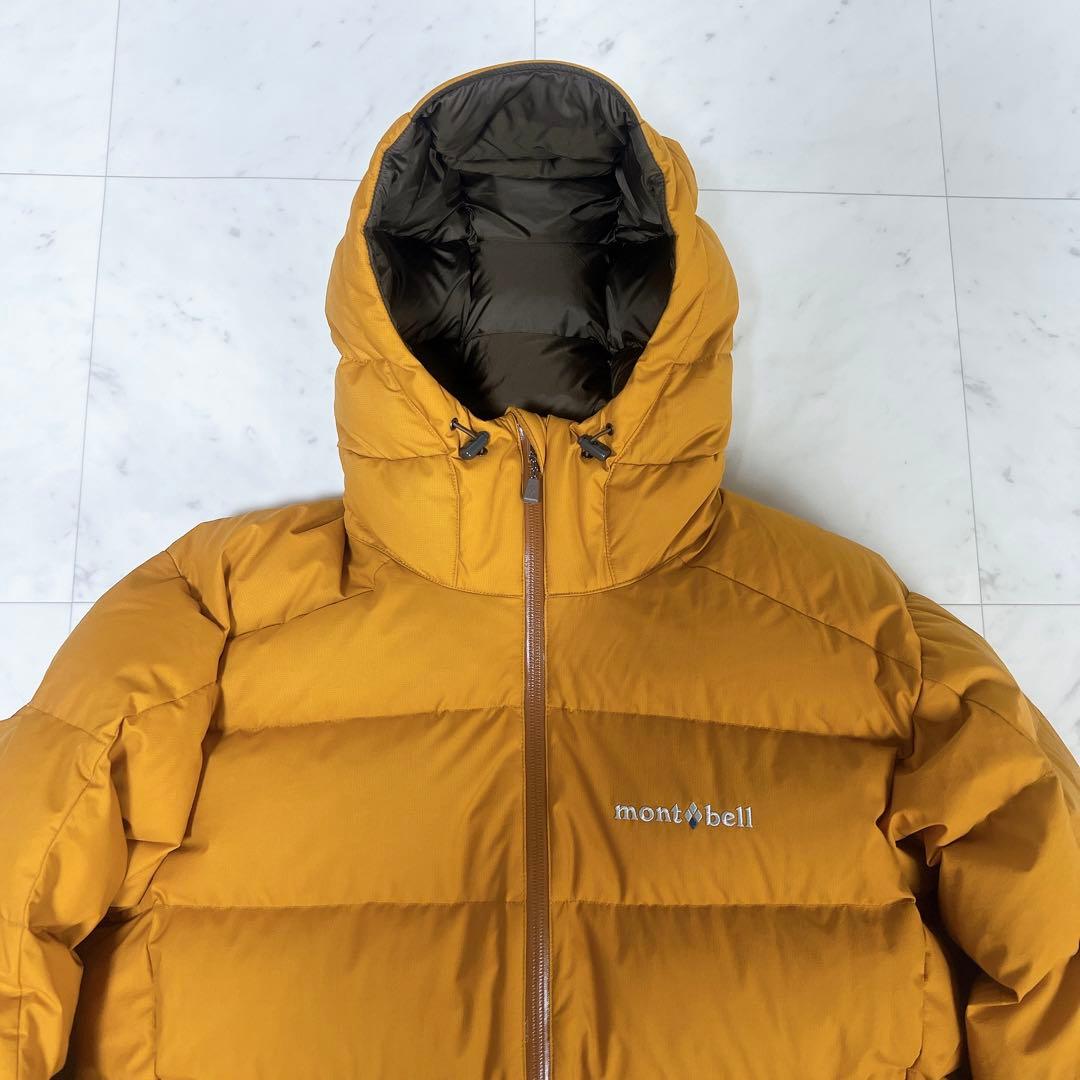 美品 希少色》モンベル パーマフロスト ライトダウンパーカ フード