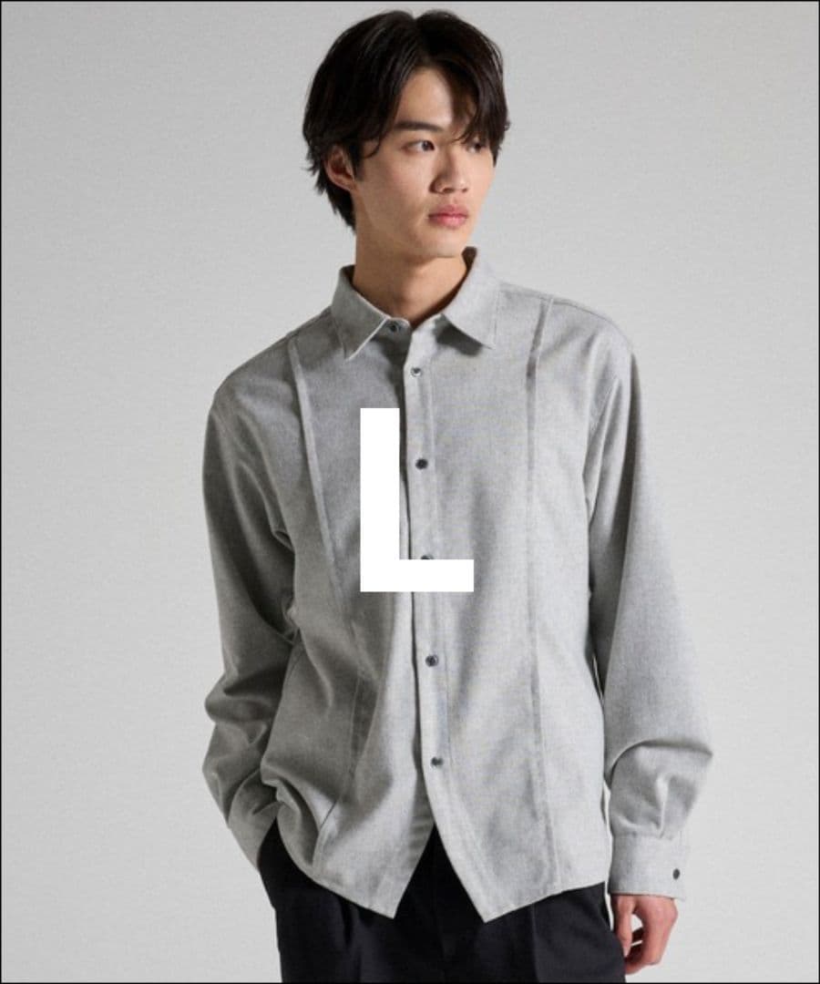 Parts Lab.】ベーシックレギュラーカラーシャツ グレー L