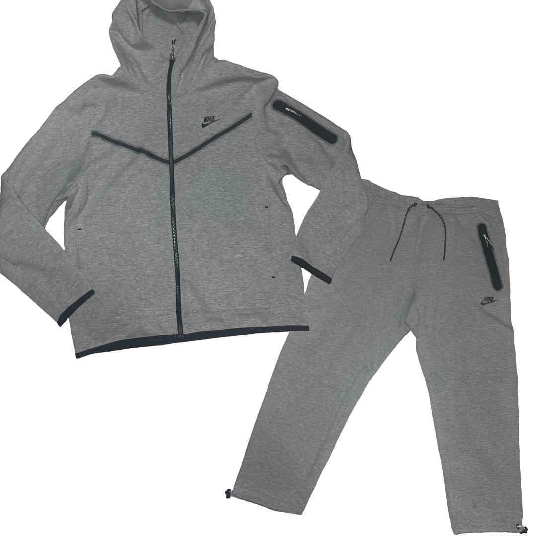 再値引き!】NIKE テックフリース グレー セットアップ - メルカリ