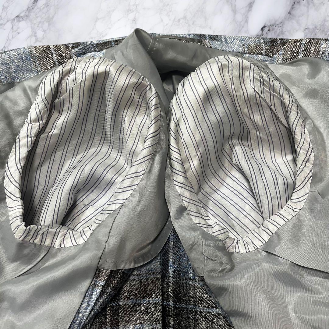 ミラショーン Ferla テーラードジャケット リネン チェック ツイード L