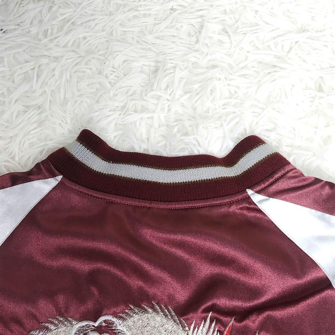 希少】 スカジャン 総刺繍 リバーシブル ドラゴン 日本地図 花 y2k