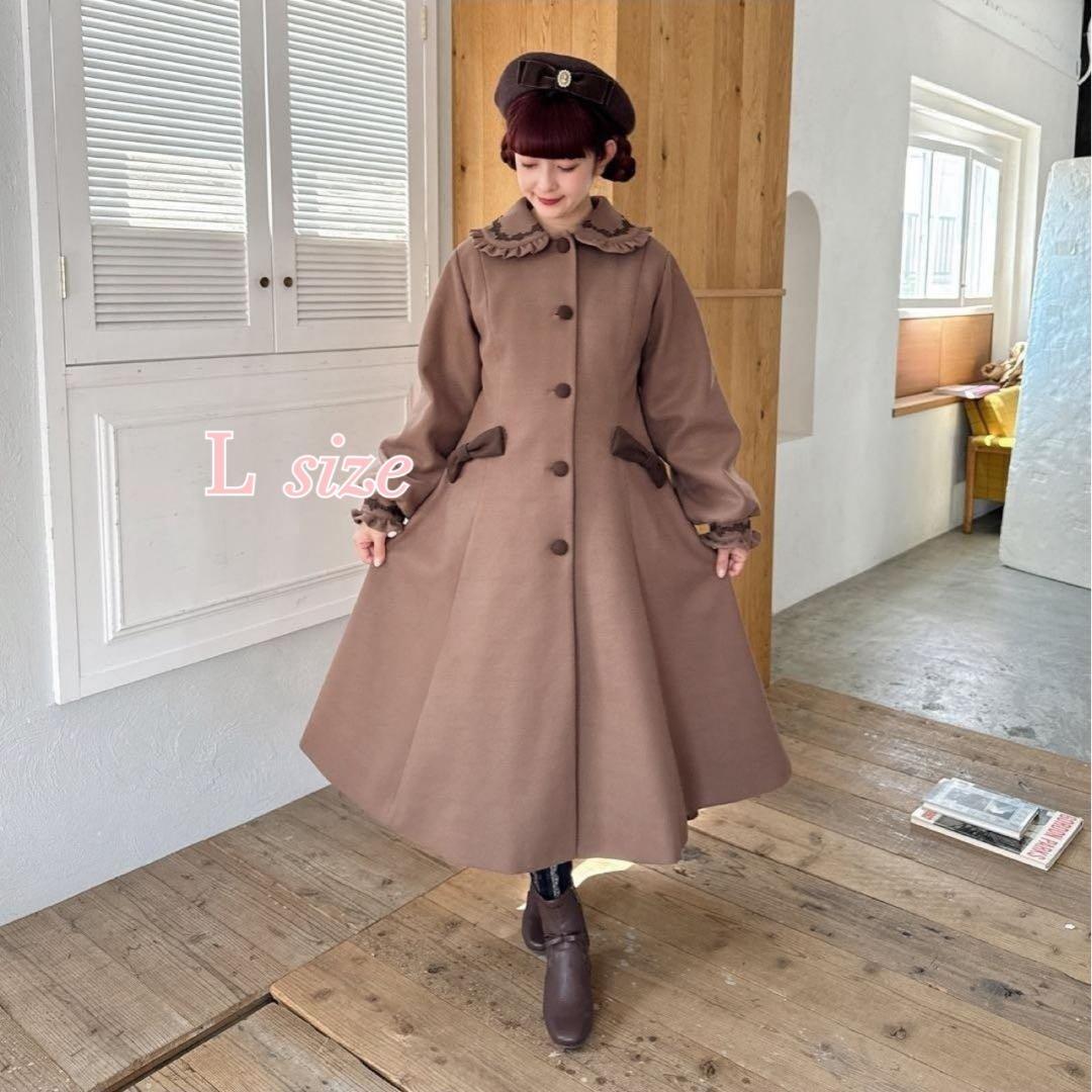青木美沙子 しまむら ブラウン ロングコート Lサイズ 新品タグ付き 青木美沙子ちゃん×しまむらコラボ ロングコート(Lサイズ