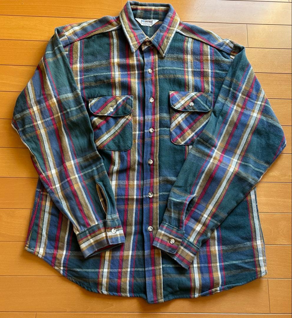 FIVE BROTHER　ネルシャツ　USA　三角タグ　70S　80S USA製 70s 80s 三角タグ FIVE BROTHER ファイブブラザー - メルカリ