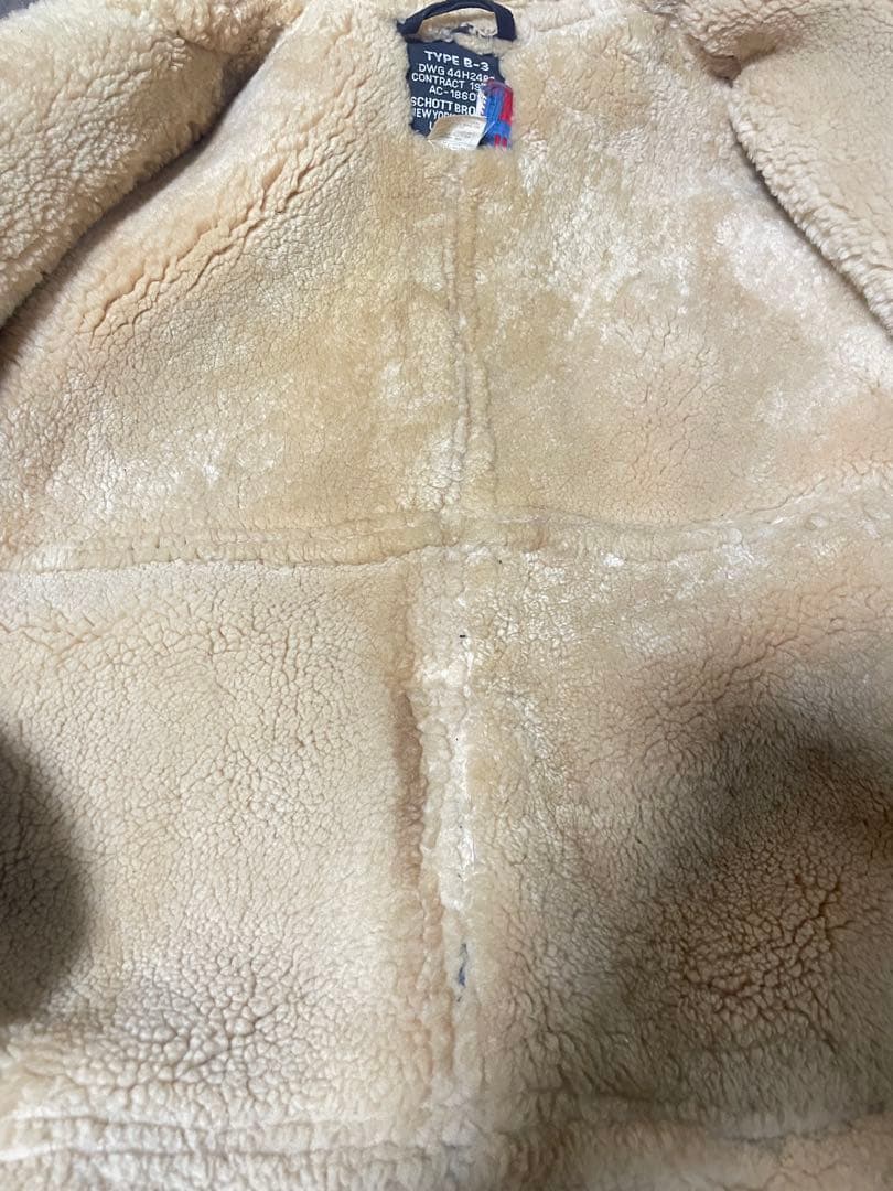 SCHOTT B-3 ムートンジャケット Lサイズ USA製 ゴールド金具 38 - メルカリ