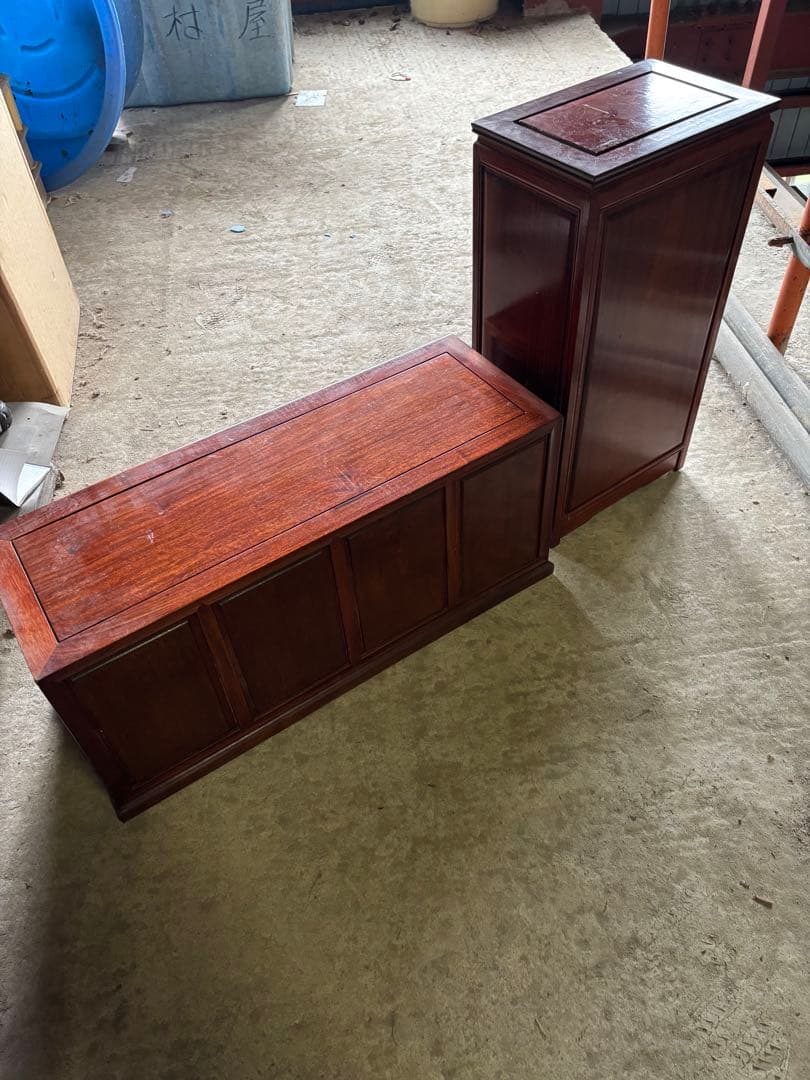 唐木 花梨 無垢材 唐木家具 薬棚 薬箪笥 小物入れ 小箪笥 アンティーク｜