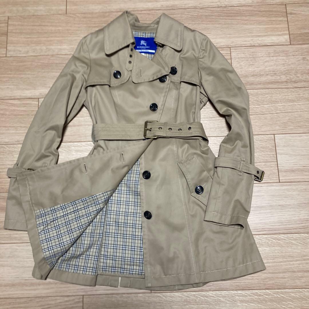 BURBERRY BLUE LABEL バーバリーブルーレーベル トレンチコート BURBERRY BLUE LABEL（バーバリーブルーレーベル） 良品 チェック柄