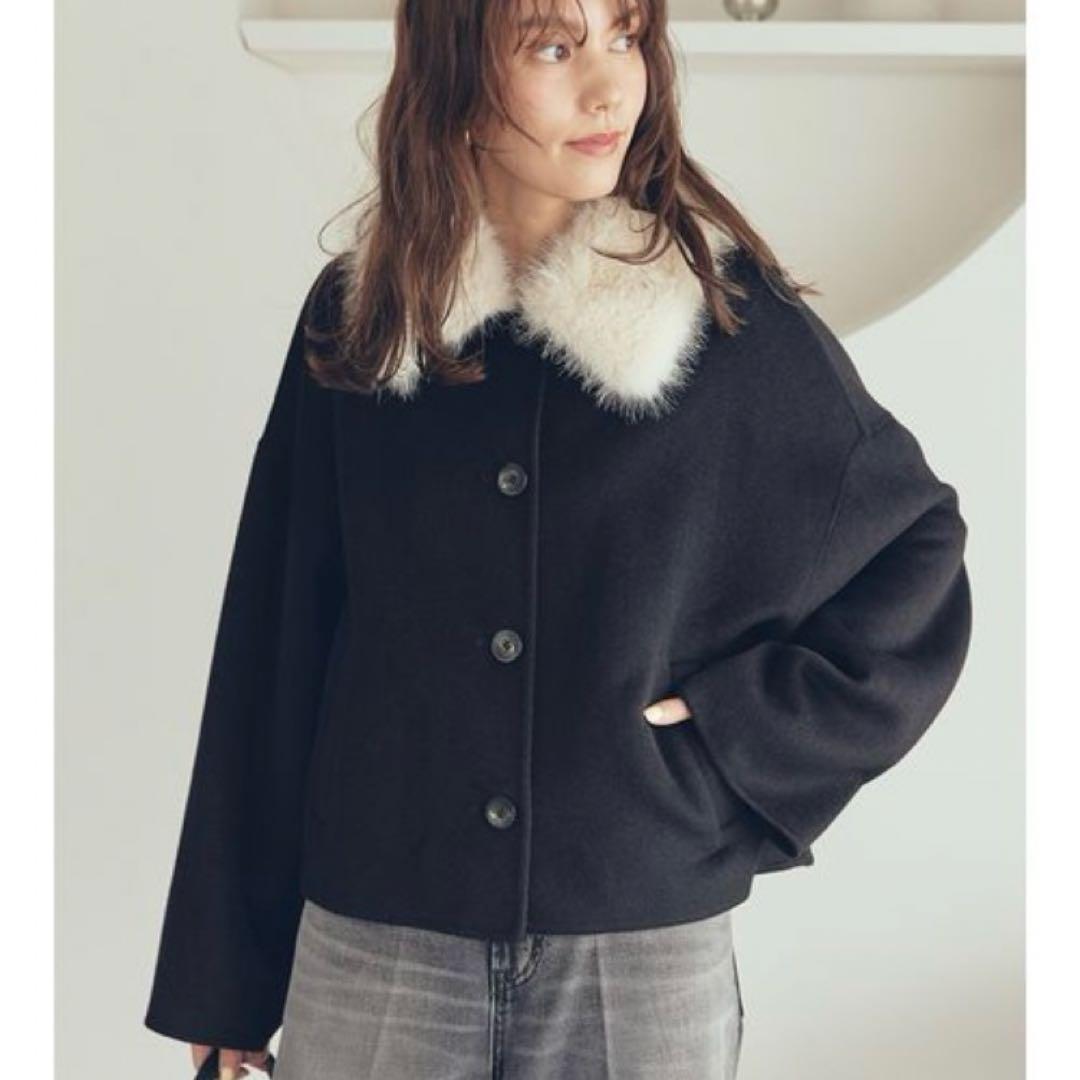 【本日限定SALE】Mila Owen 2wayファーカラーリバーショートコート 2wayファーカラーリバーショートコート(ハーフコート)｜アウター｜Mila