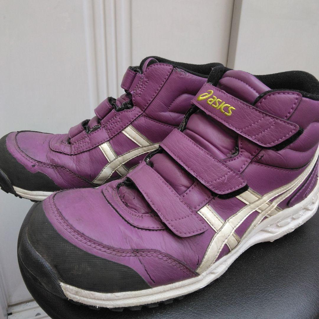 asics 安全靴 紫色 合成皮革 マジックテープ式 限定品 パープル - メルカリ