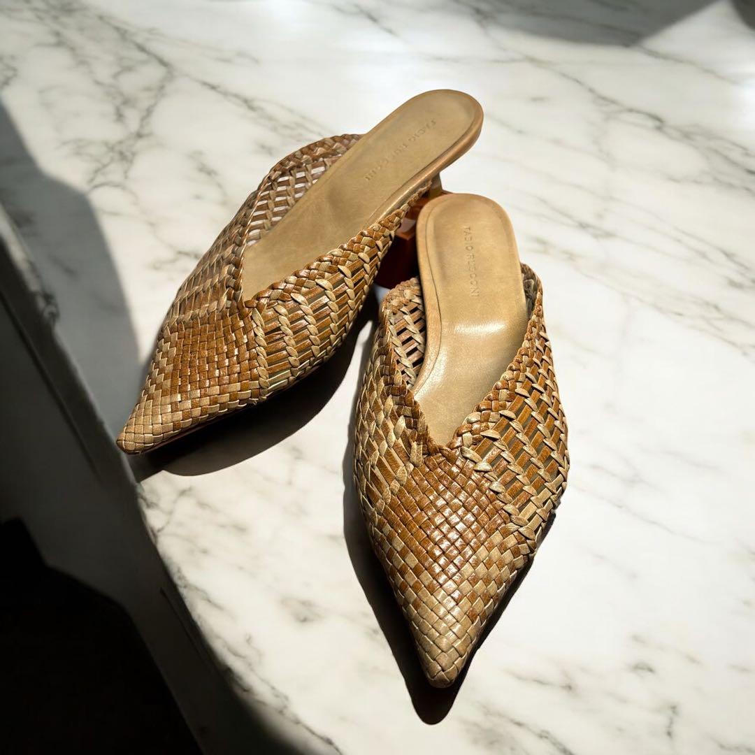 美品　FABIO RUSCONI ミュール　メッシュ　ブラウン 楽天市場】ファビオルスコーニ メッシュの通販