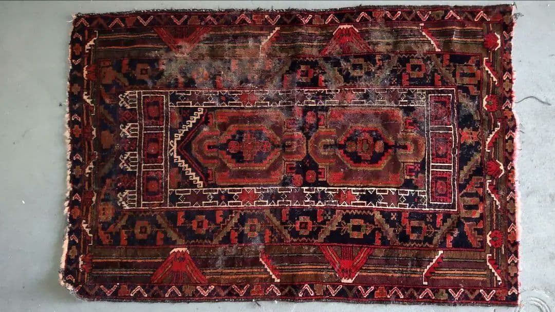 トライバルラグ　アフガン　敷物　ヴィンテージ トライバルラグ ウール アフガニスタン ヴィンテージ 中古 ラグ敷物