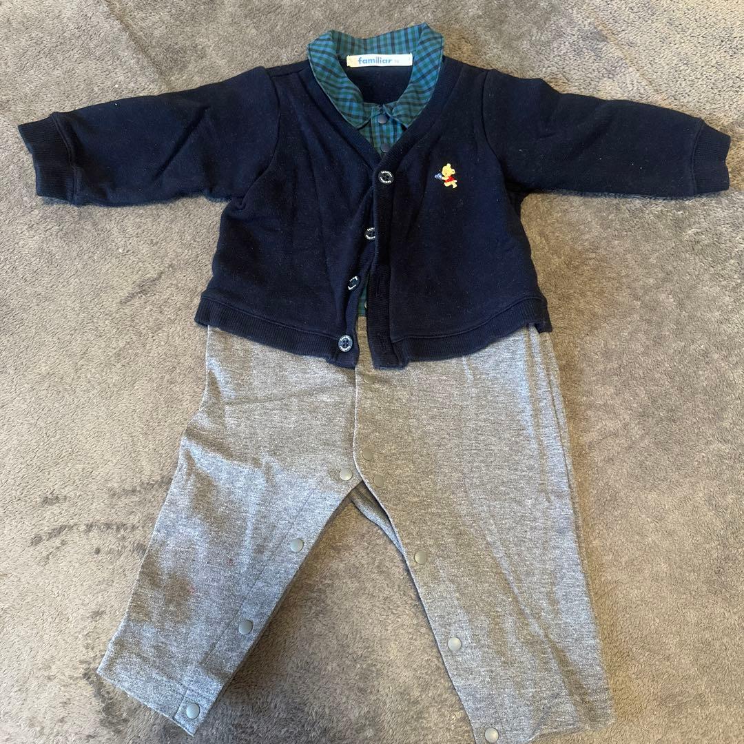 お値下げしました！familiar ネイビー チェック ラルフローレン セット