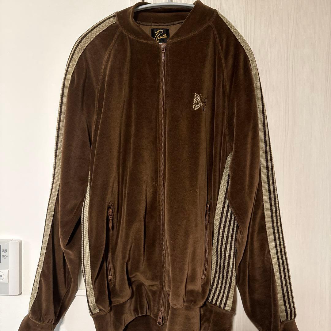 Needles ベロア トラックジャケット Sサイズ ブラウン ニードルス