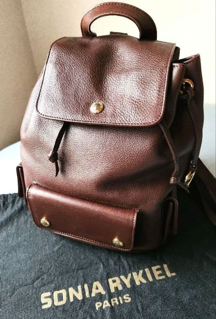 希少】ソニアリキエル パリ店舗購入 牛革リュック 90年代ヴィンテージ