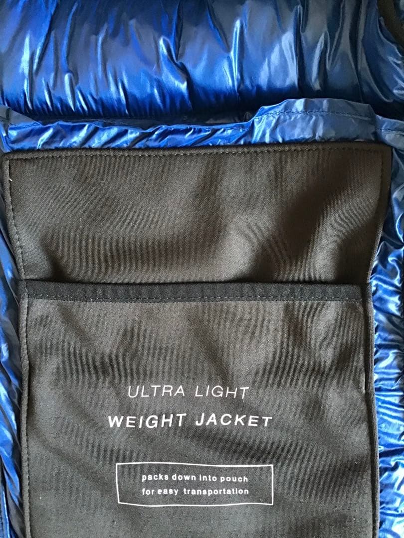 美品】ZARA ウルトラライト パフジャケット M ブルー 軽量 防寒