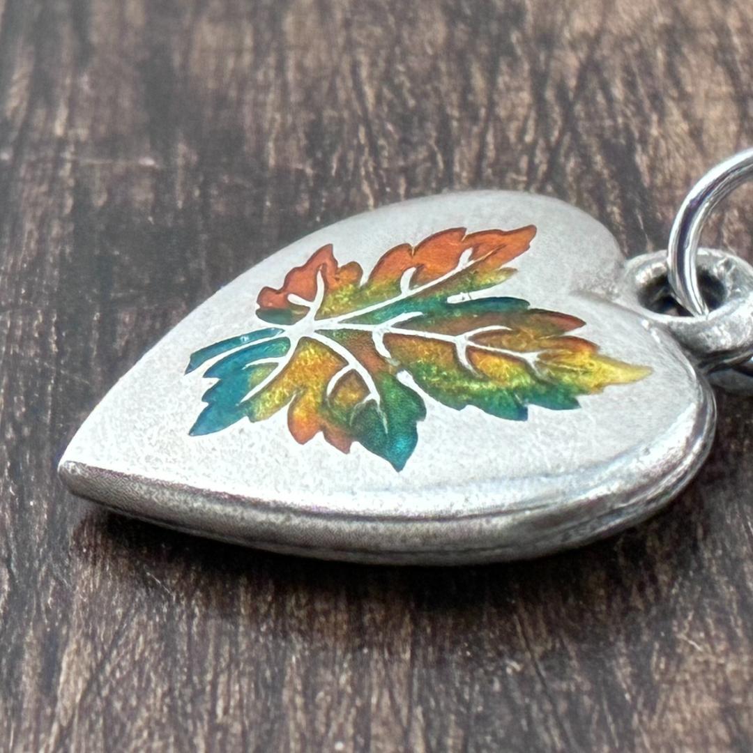 スウィートハートジュエリー メープル 楓 七宝焼 シルバーヴィンテージ