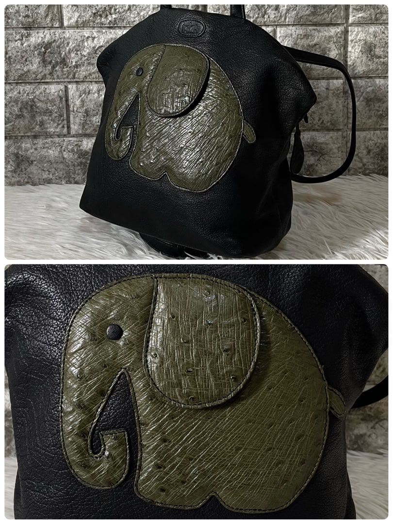 新品未使用】イビサ ぞうモチーフ レザー バックパック リュック