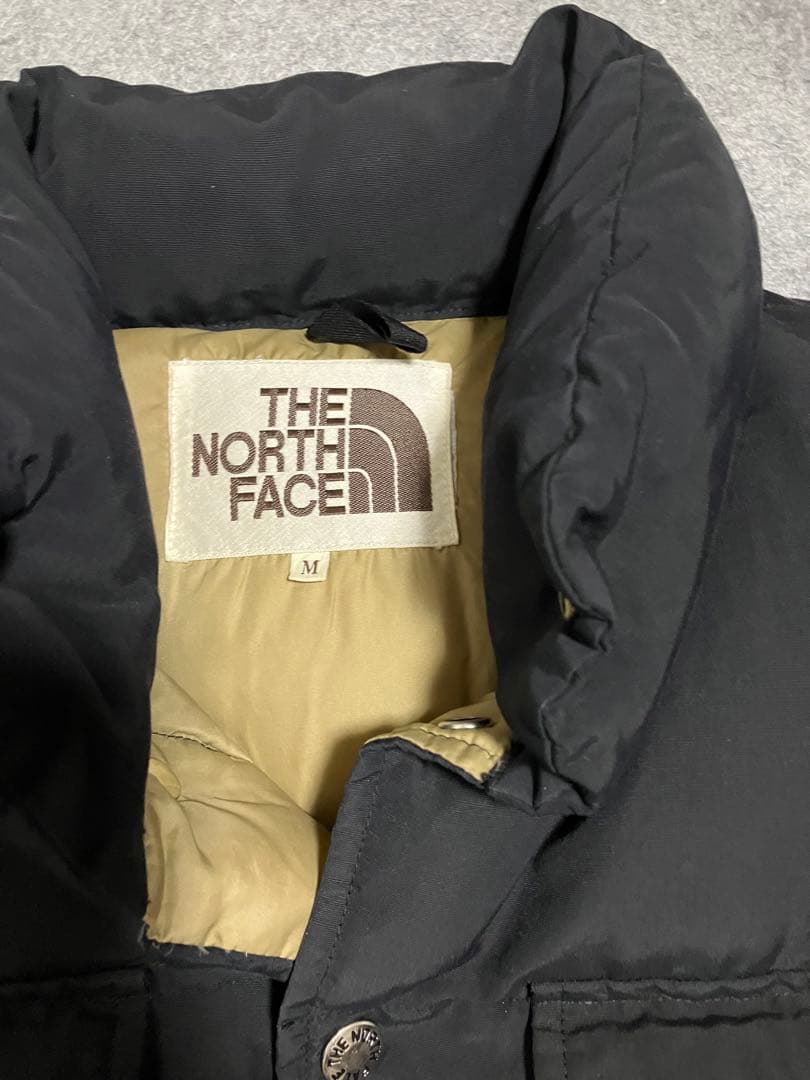貴重80sノースフェイス ダウンベスト茶タグM ビンテージ黒north face