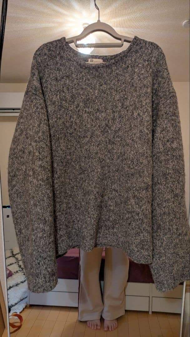 グレー系 クルーネック 長袖ニット 23区（大きいサイズ） 【洗える】ピュアカシミヤ クルーネック ニット