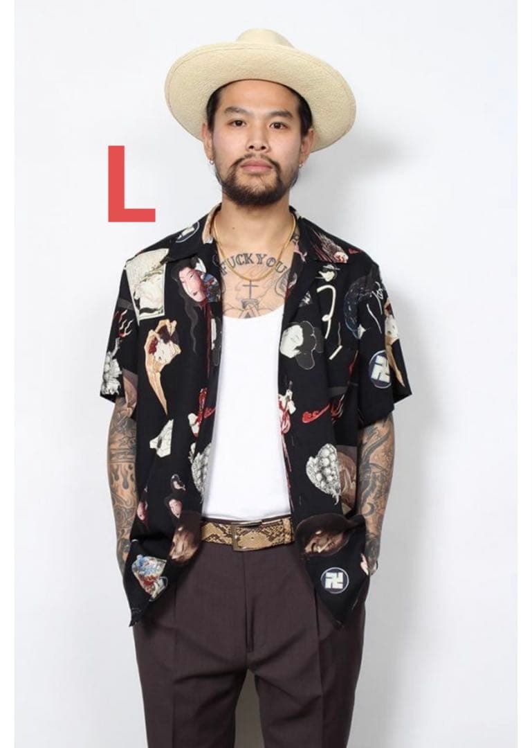 WACKO MARIA お化け アロハシャツ L 黒 - メルカリ