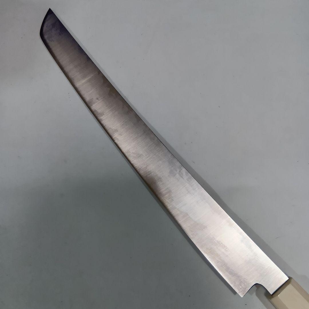 ステン本焼V金10号先丸柳刃包丁30cm人工象牙八角柄 - メルカリ