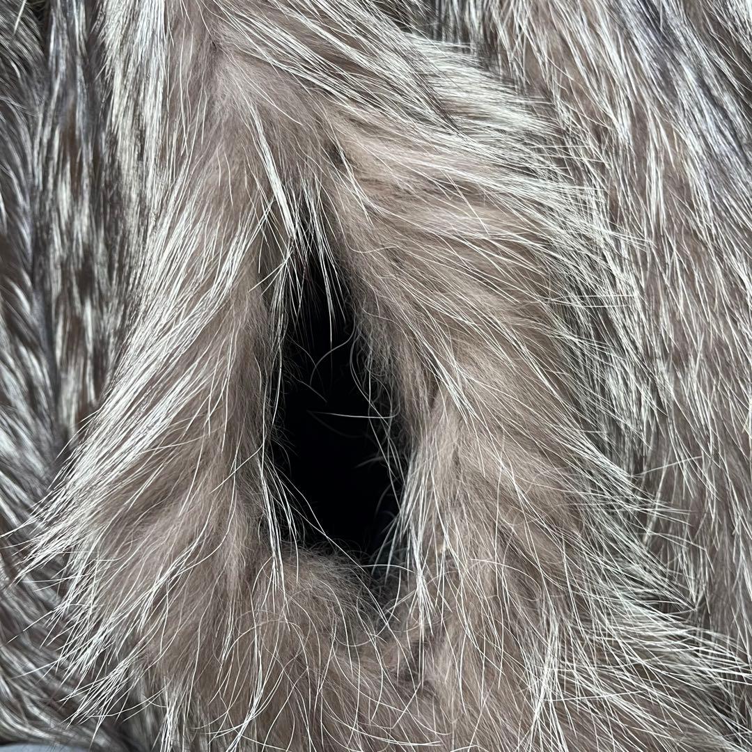 シルバーフォックス 本物毛皮 ショートコート ジャケット 15号 2XL