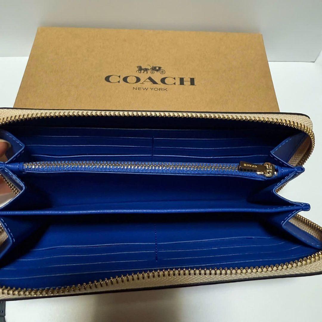 コーチ 長財布 CZ330 ロゴ刺繍 ベージュ - メルカリ