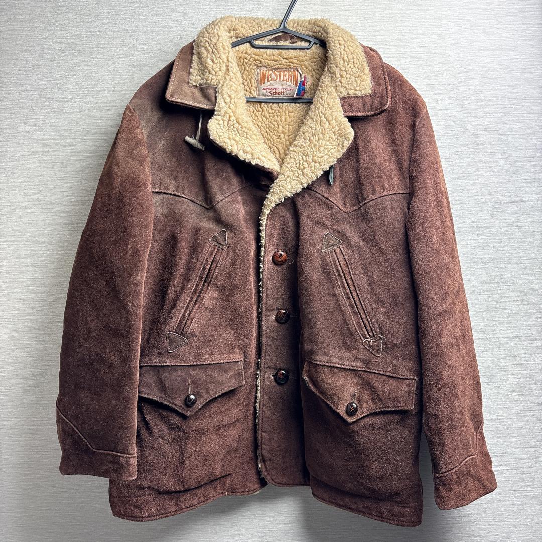 Schott WESTERN USA レザーコート ランチジャケット 40 楽天市場】Schott/ショット 公式通販 |219US COLLAR BOA RANCH JACKET